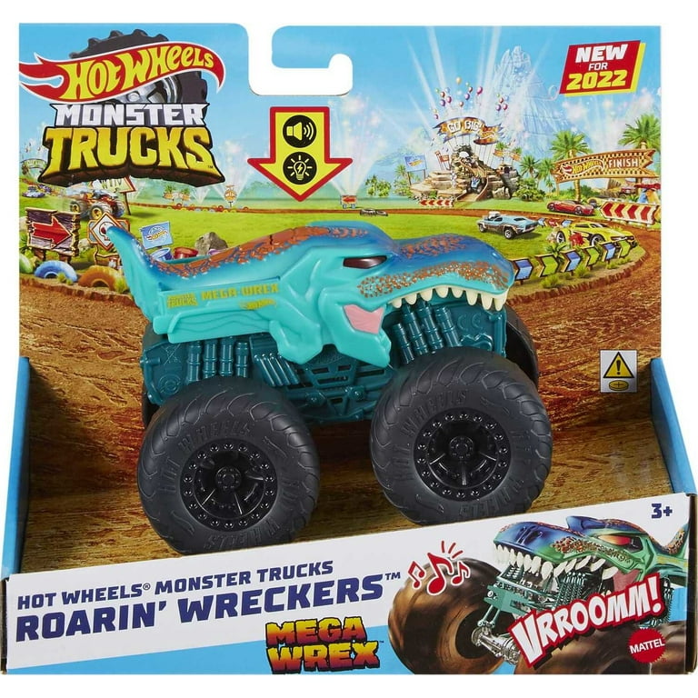 Hot Wheels Monster Trucks Roarin' Wreckers, 1:43 Scale Mega-Wrex