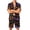 Yellow, variant on FGVCTG Pajamas for Men Halloween Ghost Starry Sky Print Silk Satin Button down 2 Pieces Summer Loungewear Sleep Pjs Set with Pockets Purple M