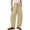 *Khaki, variant on VBVC Women's Cotton Linen Barrel Leg Pants , Casual Drawstring Baggy Trousers For Women , Ladies' Summer Beach Pants with Pockets, Khaki , S-3XL