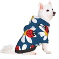 thumbnail image 2 of Goofa Daisies With Ladybugs Pattern Small Dog Sweater Hoodies Pet Grey Hooded Soft Fleece Sweatshirts with Pocket Fall Winter Puppy Cat Sweaters Warm Clothes-X-Large, 2 of 8