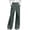 Black, variant on High-Waisted Wide-Leg Denim Pants with Cross-Over Front Design for Women - Stretchy Office Chic & Weekend Brunch Trousers, Button Closure & Side Pockets Black S