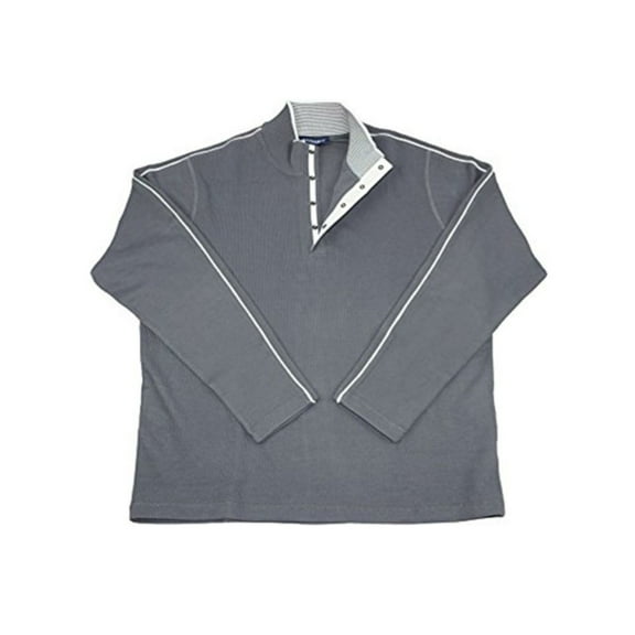 Hathaway Mens Size X-Large Long Sleeve Ribbed Cotton Knit Sweater, Charcoal Grey