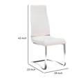thumbnail image 5 of Benjara Leatherette Steel Chair with Ergonomically Designed Back, Set of Two, White and Silver, 5 of 5