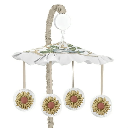 UPC: 0846480093107 | Vintage Floral Blue and Yellow Musical Mobile by Sweet Jojo Designs