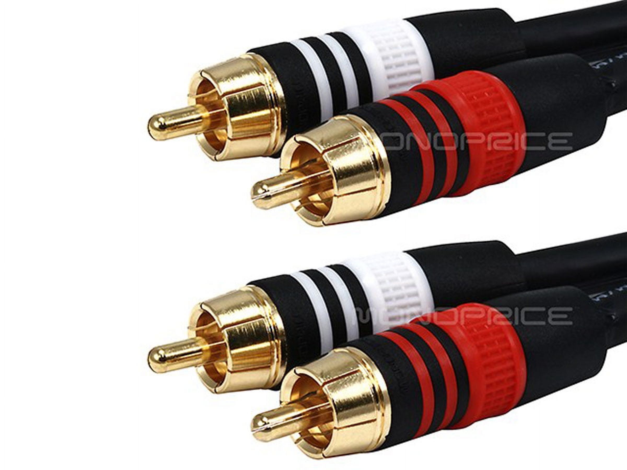 Monoprice Premium RCA Cable - 75 Feet - Black | 2 RCA Plug to 2 RCA Plug, Male to Male, 22AWG - image 2 of 2