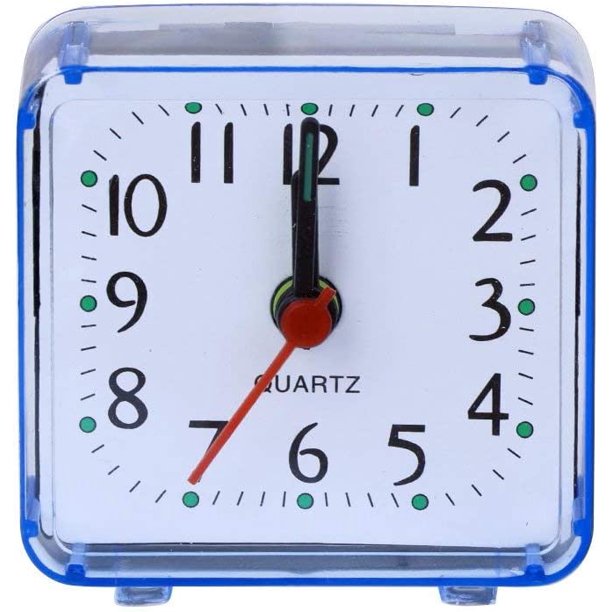 Yesfashion Small Battery Operated Analog Travel Alarm Clock Silent No