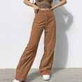 thumbnail image 2 of EDFBUYKRS Female Women Pants Casual Womens Cargo Pants Tall Plus Women Straight Pockets Corduroy Mid Waist Straight Corduroy Leg Pants Trousers Xxxl, 2 of 8