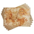 thumbnail image 1 of Ambesonne Cream Place Mats Set of 4, Grunge Map, Standard Size, Cream, 1 of 6