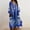 Blue, variant on BLTIBY Women Boho Maxi Dresses Long Sleeve Summer Bohemian Floral Printed V Neck Tie Casual Loose Beach Dress with Pockets Blue XL