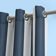thumbnail image 5 of Sun Zero Valencia Cabana Stripe Indoor/Outdoor UV Protectant Room Darkening Grommet Curtain Panel, 54"x84", Indigo, 5 of 6