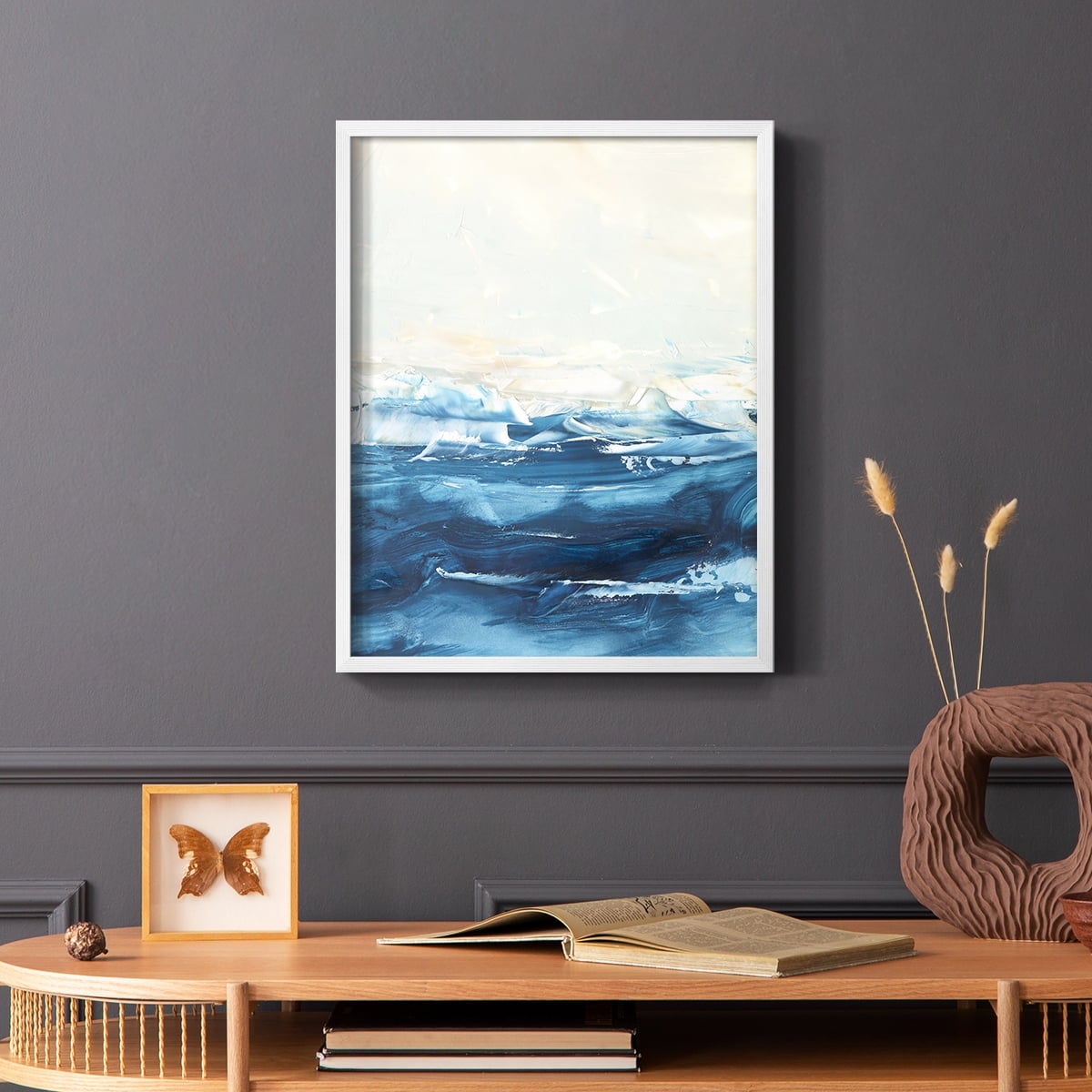 Wave after Wave II Framed Print in White Solid Wood 11 x 14 Framed Print