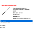 thumbnail image 2 of Front Windshield Wiper Arm - Compatible with 1988 - 2000 GMC K3500 1989 1990 1991 1992 1993 1994 1995 1996 1997 1998 1999, 2 of 2