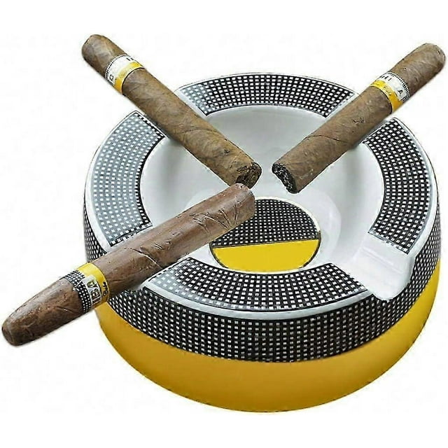 Cigar Ashtray Big Ash trays for 8" Round Cigarettes Large Rest Outdoor Cigars Ash tray for Patio/Outside/Indoor Ashtray