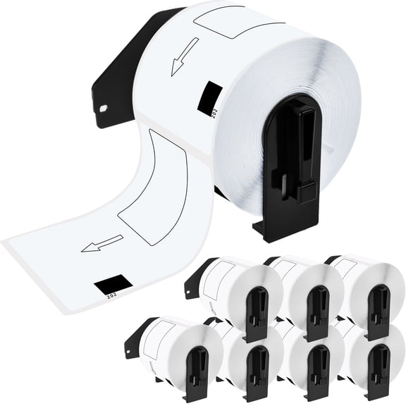 GREENCYCLE 8 Roll Compatible for Brother DK-1202 DK1202 (2.4" x 3.9") Standard White Paper Address Labels for QL Label Printers (300 Labels/Roll, Each Roll Label with a Cartridge)