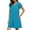 Blue, variant on Babysbule Woman Summer Dresses Women's Fashion Sasual Cross Short Sleeves Round Neck Pocket Solid Color Dress