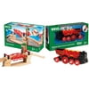 BRIO 33757 Lifting Bridge | Toy Train Accessory with Wooden Track for Kids Age 3 and Up & Mighty Red Action Locomotive | Battery Operated Toy Train with Light and Sound Effects for Kids Age 3 and Up