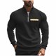 thumbnail image 1 of Blusa y camisa de manga larga con cuello alto para hombre, jersey de terciopelo con cremallera de un cuarto de color liso, blusa informal de manga larga con cuello alto para hombre, blusa de poliéster, 1 of 3