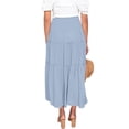 thumbnail image 3 of MAWCLOS Women Midi Skirt High Waist Skirts Swing Drawstring Bohemian Ruffle Sky Blue S, 3 of 4
