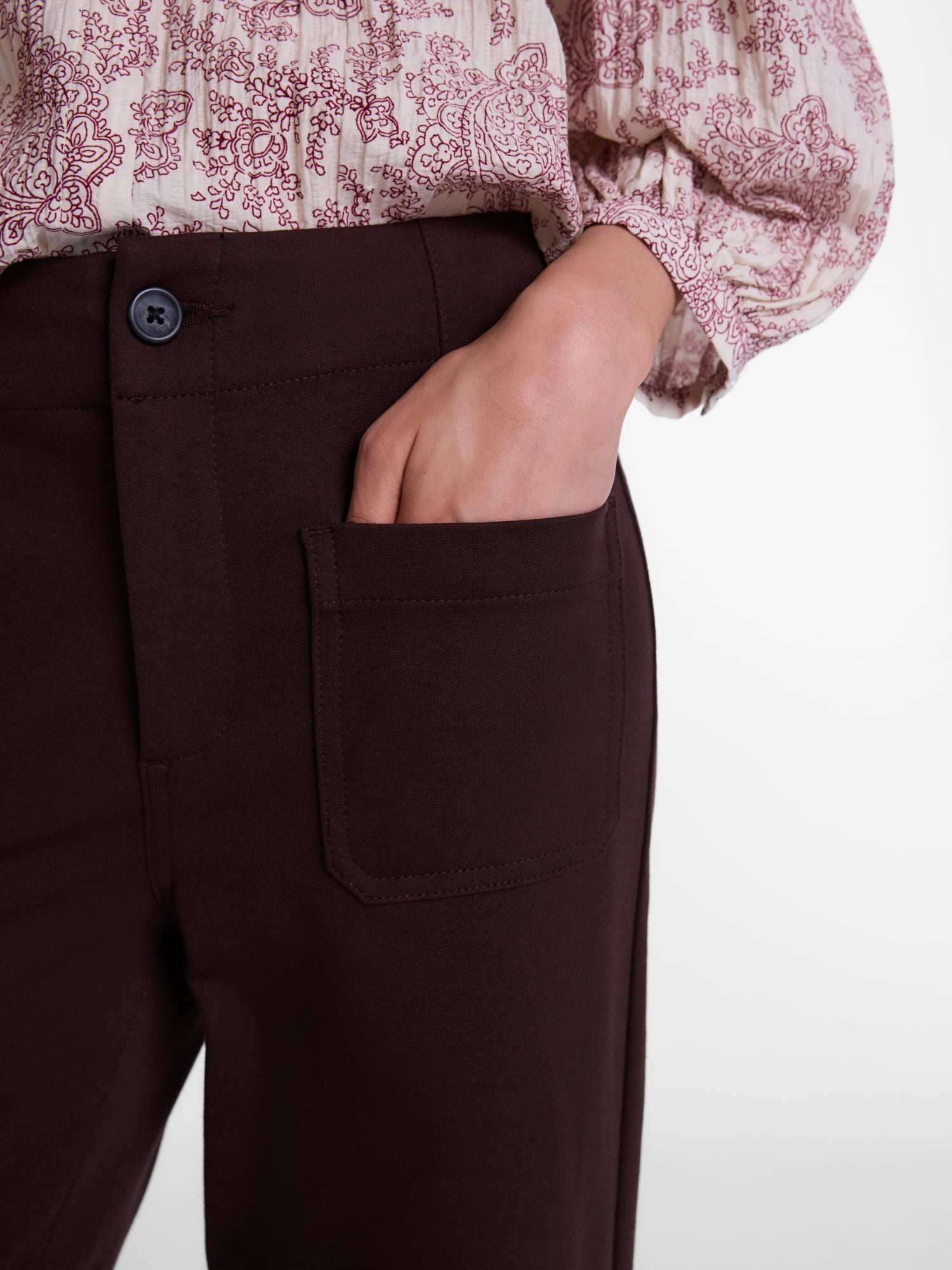 Scenario Women's Patch Pocket Ponte Pants, 28" Inseam, Sizes 0-20