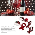 thumbnail image 3 of Sombrero Botella de vino de Navidad Gorro de punto Conjunto de bufanda Pequeño Algodón de nailon Lavable Reutilizable Decoración de regalo de Navidad de Papá Noel para fiesta ANGGREK Otros, 3 of 8