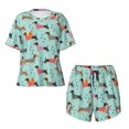thumbnail image 5 of "Wukai Christmas Dachshund Women's Pajama Set - Short-Sleeve Top and Shorts with Elastic Waistband and Pockets for Loungewear, Yoga, and Casual Wear-, 5 of 8