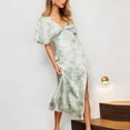 thumbnail image 1 of SMihono Robes Bohèmes d'Été pour Femmes Grande Taille Décontractées Taille Imprimée Jag Manches Courtes Robe à Col en V, 1 of 9