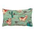 thumbnail image 1 of EREHome cute doodle alapaca in boho style and cactus Pillow Case Cover Set 20x30 Inch, 1 of 1