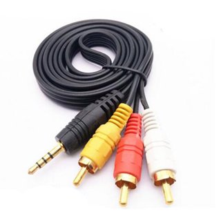 Onvian 3.5mm to 3 RCA Male Plug to RCA Stereo Audio Video Male AUX Cable  5FT Cord