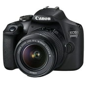 Canon EOS 2000D / Rebel T7 with 18-55mm f/3.5-5.6 Zoom Lens 24.0 Megapixels 9-Point AF WiFi HD 1080P - DSLR Camera Bundle (International Version)