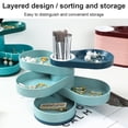 thumbnail image 4 of PENGXIANG Jewelry Storage Box Multilayer Rotating Plastic Jewelry Stand Earrings Box Cosmetics Beauty Container Organizer with Mirror, 4 of 9