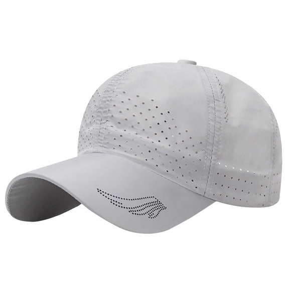 Bibifish Mens Black Baseball Cap Full Perforated Fabric & Logo Patch Detail Lightweight Breathable Casual Outdoor & Sports Sun Protection Cap