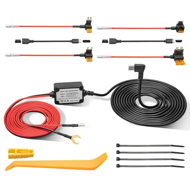 Kit de cableado para cámara de salpicadero EWAY 3 en 1, micro USB y mini USB tipo C