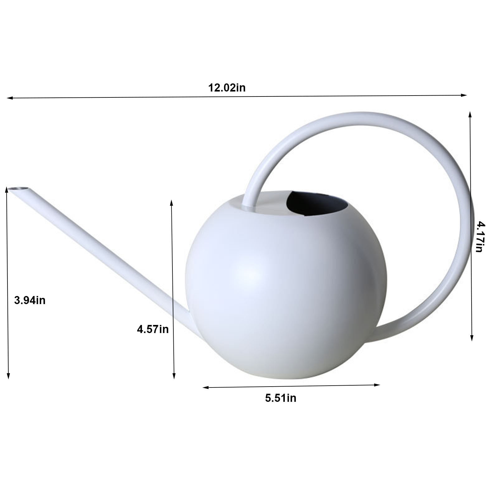 Gecau Stainless Steel Watering Can - Metal Watering Can With Long Spout To Spillage, Perfect Plant Watering Can For Outdoor And Indoor Plants White Safe&N