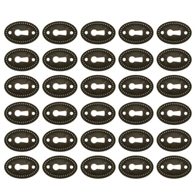 Miangastore 30pcs Keyhole Escutcheon Plate Zinc Alloy Cover with Brass Finish