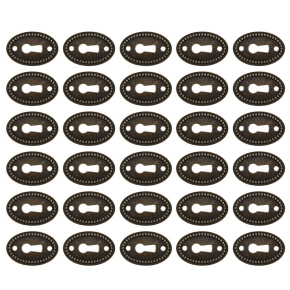 Miangastore 30pcs Keyhole Escutcheon Plate Zinc Alloy Cover with Brass Finish