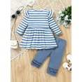 thumbnail image 3 of ENFLASH Toddler Girl Clothes Long Sleeves Ruffle Top Leggings Pants Infant Cute Fall Winter Daily Casual Baby Outfits, 3 of 9
