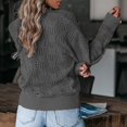thumbnail image 5 of Gibobby Suéter de invierno para mujer Suéter de mujer, de punto acanalado, manga larga, Color sólido, ahuecado, escote en V, ajustado, ropa de otoño(Gris,G), 5 of 5