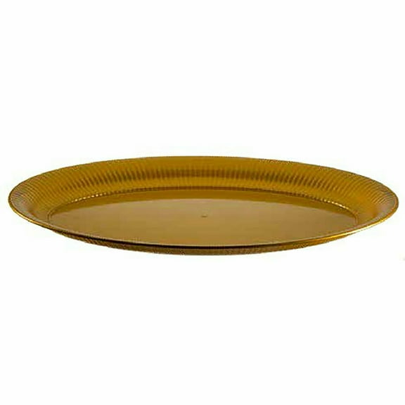 14 x 21 in. Gold Plastic Oval Trays - Events and Casual Use (1 Piece)