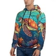 thumbnail image 3 of Cauagu Sea Turtle in Coral for Men's Pullover Hooded Sweatshirt Athletic Casual Hoodie Aautumn Hoodie Sweatshirt for Men Pullover Casual Hooded Sweatshirt-3X-Large, 3 of 7