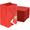 Red, variant on Novel Box 100 Pack Black Gift Bags with Handles 8x4x10 Inches - Shopping Bag for Birthday Business