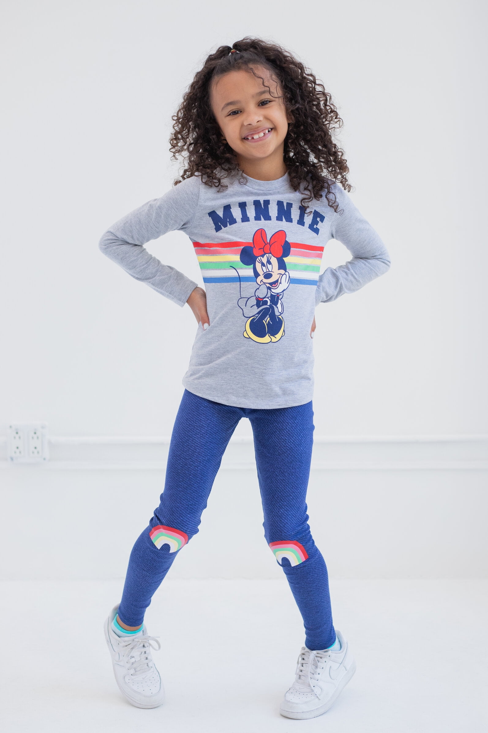 Disney Minnie Mouse Big Girls Pullover Fleece Hoodie T-Shirt and Leggings 3 Piece Outfit Set Infant to Big Kid
