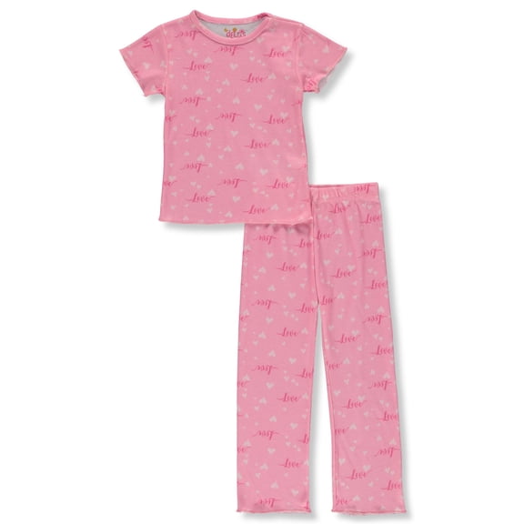 Delia's Girl Girls' 2-Piece Hearts Pajamas Set Color: pink/multi Size: 3t