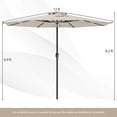 thumbnail image 3 of Costway 12 FT Patio Umbrella Outdoor Market Umbrella with Crank Handle 8 Sturdy Ribs Beige, 3 of 10
