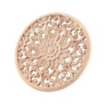thumbnail image 1 of Carved Flower Carving Round Wood Appliques Figurine 15x15x0.8cm, 1 of 5
