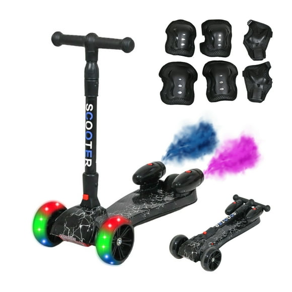 Scooter Patin Del Diablo Plegable, Con Humo, Musica y Bluetooth, Juguete Infantil para Niños y Niñas de 3 a 8 Años, Patín del Diablo, 3 Ruedas