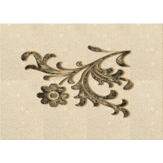 Ahgly Company Indoor Rectangle Patterned Peru Brown Area Rugs, 7' x 9'