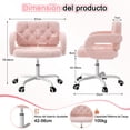 thumbnail image 3 of Silla de Oficina Rosa FurnitureR con Tela Sherpa, 3 of 8