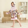thumbnail image 4 of FORMRS Niños Bathrobe Unisex Hooded Robe Soft Plush Pajamas Sleepwear, Size 2-3T, Watercolor Jam, 4 of 7
