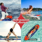 Costway 6 Surfboard Foamie Body Surfing Board W/3 Fins & Leash for Kids Adults Red
