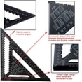 thumbnail image 4 of 2 piezas Triángulo Ángulo cuadrado Regla Transportador Herramienta de medición de aleación de aluminio de alta precisión Herramienta cuadrada de carpintero cuadrada de aluminio Negro 17 cm y 30 cm, 4 of 5